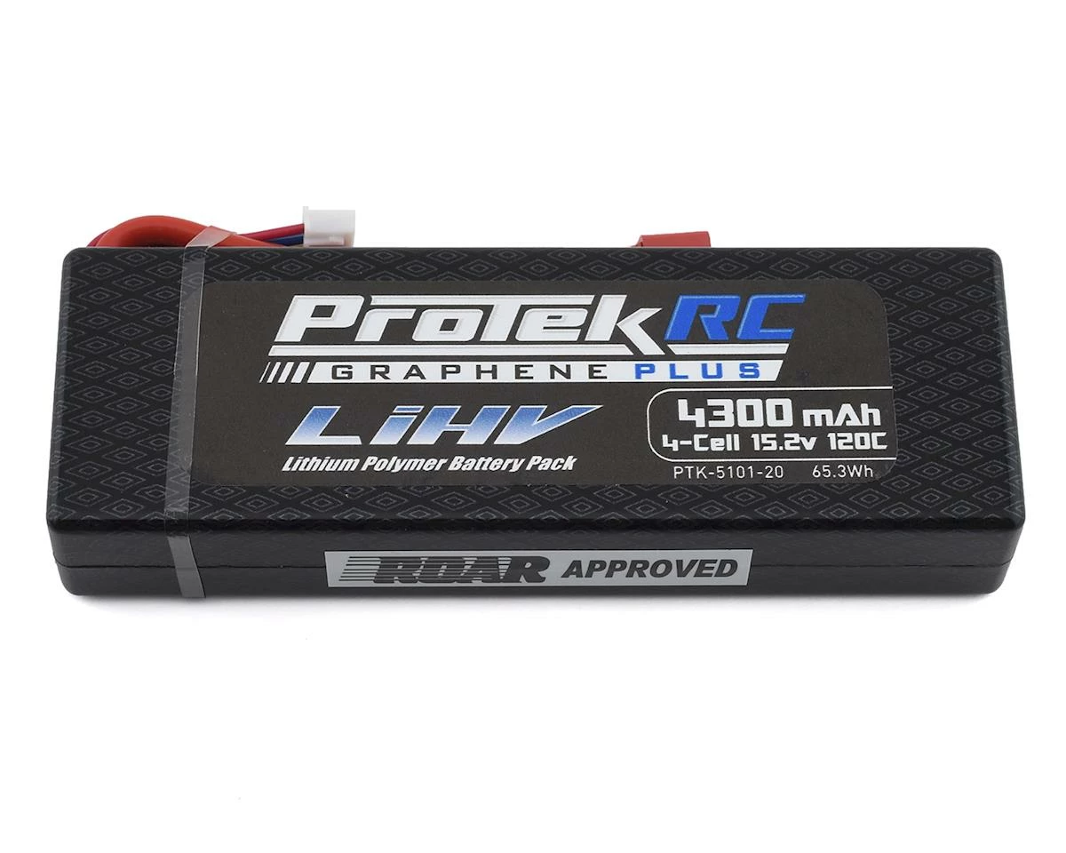 ProTek RC 4S 120C Low IR Si-Graphene + HV LCG LiPo Battery (15.2V/4300mAh) w/T-Style Connector (ROAR Approved)